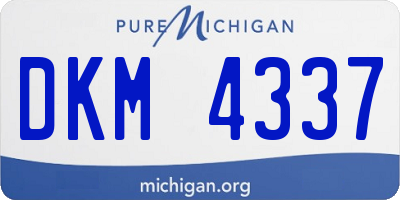 MI license plate DKM4337