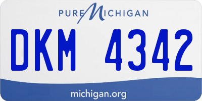 MI license plate DKM4342