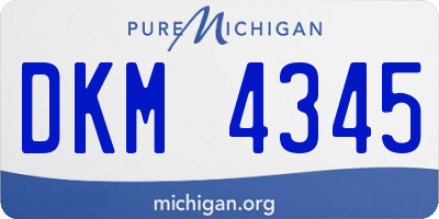 MI license plate DKM4345