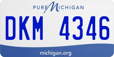MI license plate DKM4346