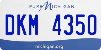 MI license plate DKM4350