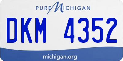 MI license plate DKM4352