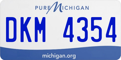 MI license plate DKM4354