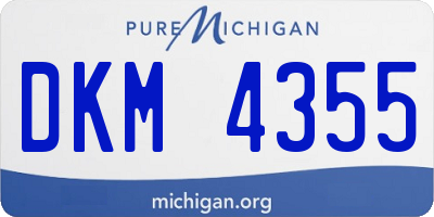 MI license plate DKM4355