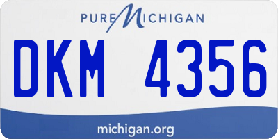 MI license plate DKM4356