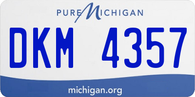 MI license plate DKM4357
