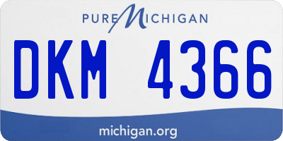 MI license plate DKM4366