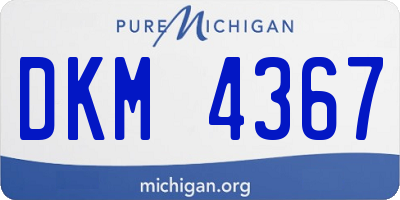 MI license plate DKM4367