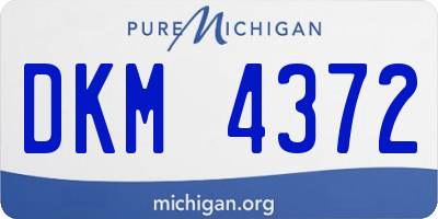 MI license plate DKM4372