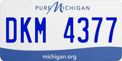 MI license plate DKM4377