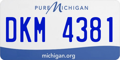 MI license plate DKM4381