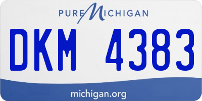 MI license plate DKM4383