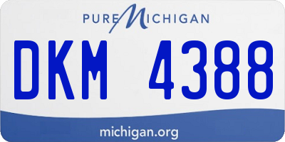 MI license plate DKM4388