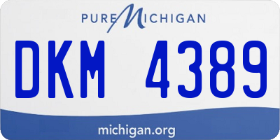 MI license plate DKM4389