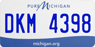 MI license plate DKM4398