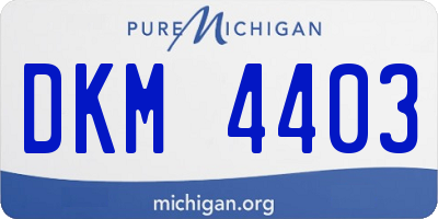 MI license plate DKM4403