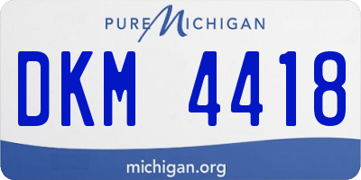 MI license plate DKM4418