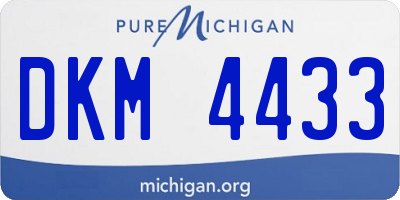 MI license plate DKM4433