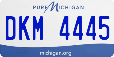 MI license plate DKM4445