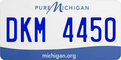 MI license plate DKM4450