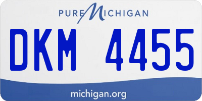 MI license plate DKM4455