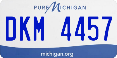 MI license plate DKM4457