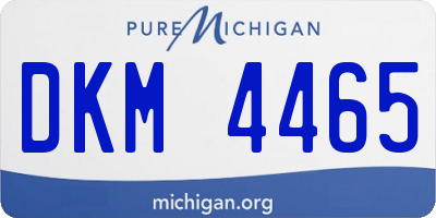 MI license plate DKM4465
