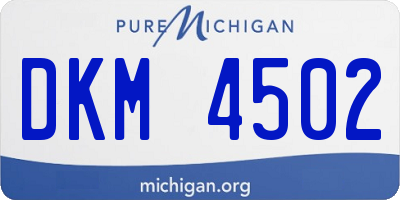 MI license plate DKM4502
