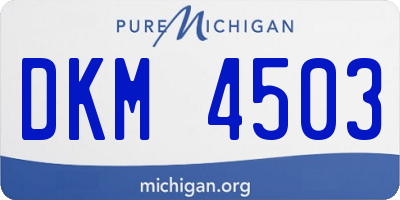 MI license plate DKM4503