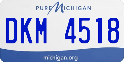 MI license plate DKM4518