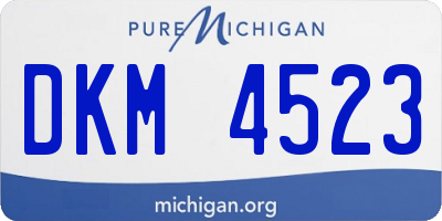 MI license plate DKM4523