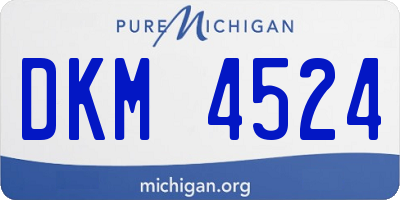 MI license plate DKM4524