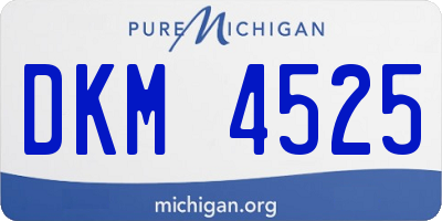 MI license plate DKM4525