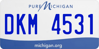 MI license plate DKM4531
