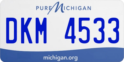 MI license plate DKM4533