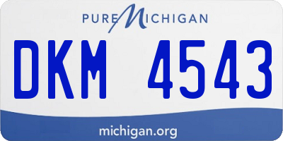 MI license plate DKM4543