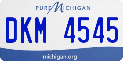 MI license plate DKM4545