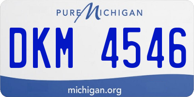 MI license plate DKM4546