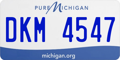 MI license plate DKM4547