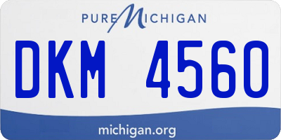 MI license plate DKM4560