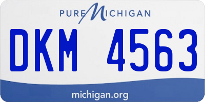 MI license plate DKM4563