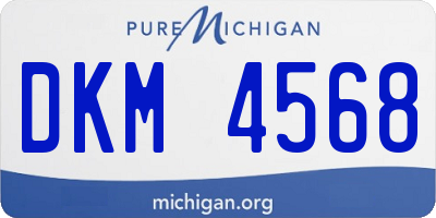 MI license plate DKM4568