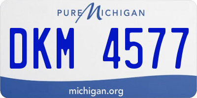 MI license plate DKM4577