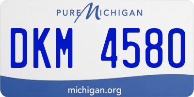 MI license plate DKM4580