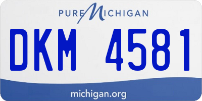 MI license plate DKM4581