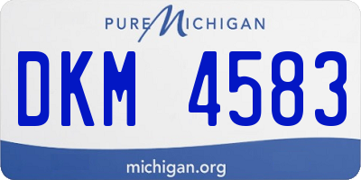 MI license plate DKM4583
