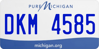 MI license plate DKM4585
