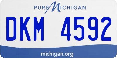 MI license plate DKM4592