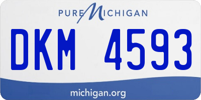 MI license plate DKM4593