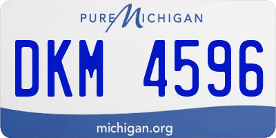 MI license plate DKM4596